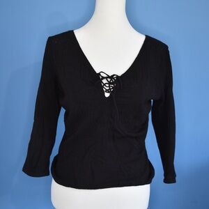 Express Long Sleeve Black Top